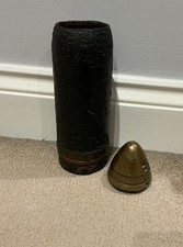 WW1 Trench Art 18 Pounder Head plus Cap, Relic Condition