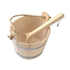 Wooden Sauna Barrel and Ladle