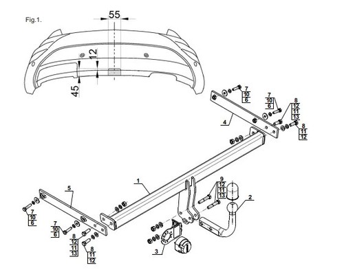 Swan neck tow bar for - tow,