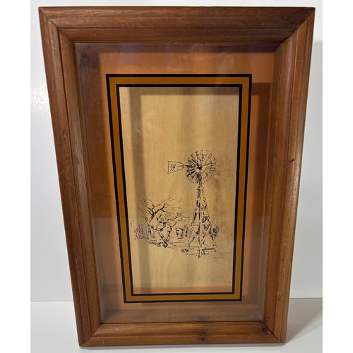 Vintage windmill wall art - vintage, wood