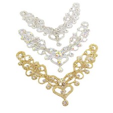 1PC Crystal Rhinestone Applique Short Diamante Floral Chain DIY Jewelry Making