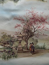 Vintage c1950’s Japanese Scene Print Wall Paper - Used