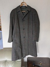 Men's Vintage Crombie Willerbys Wool Coat Charcoal Grey Red Blue Flecks Large