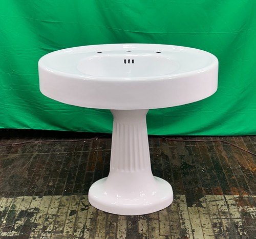 White cast iron pedestal - cast, sink