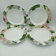Royal Stafford Set Of 4 23cm Plates - Jardin Floral Rim Pattern