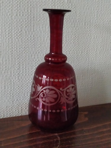Antique ruby bottle vase with - ruby, bottle/vase