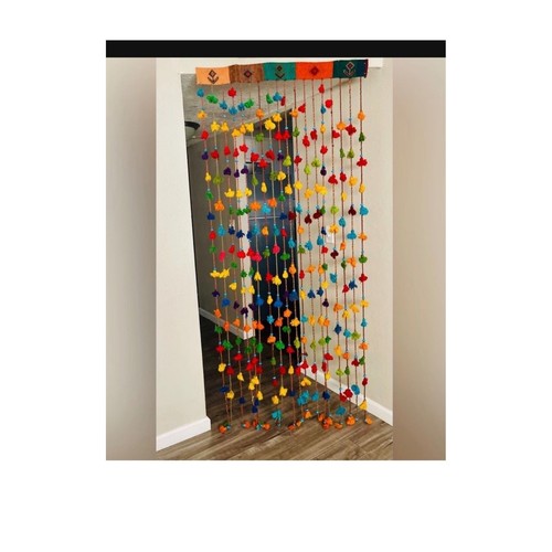 Boho wool handmade - beaded, door
