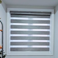 Day and Night Zebra Window Roller Blinds Grey Colour Sizes, 55cm Width