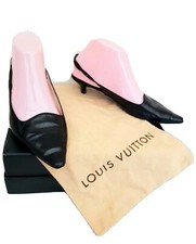 Louis Vuitton authentic black slingback kitten heels Shoes sz eur37.5 UK4.5 or 5