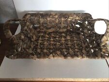 Wicker Basket With Two Handles 35x25x9mms Unusual Strong And Sturdy Preowned 