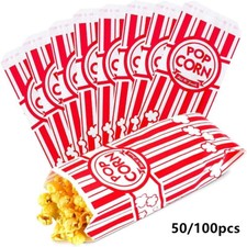 50/100pcs Popcorn Paper Bags Birthday Movie Night Party Supplies Treat Bags