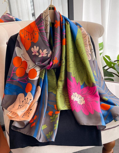 Ladies bright scarf - bright, arty