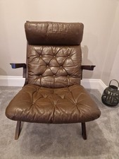 A Mid Century Folding Leather