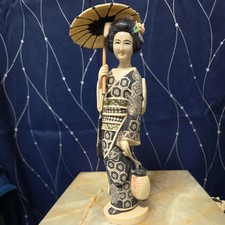 Vintage,Chinese Geisha Figure with Parasol  Resin 31cm