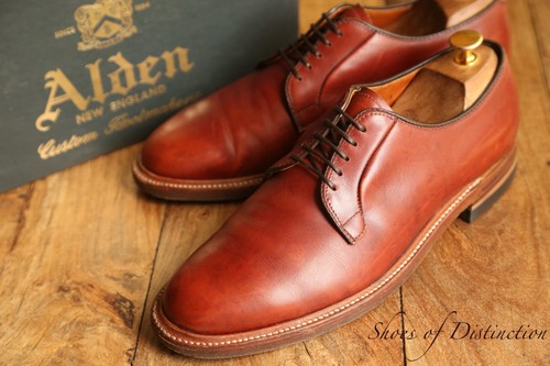 Alden tan brown leather derby - tan,