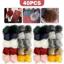 40PCS Faux Fur Pom Poms for