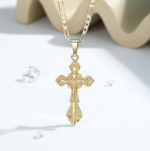 Vintage cross pendant necklace - cross,