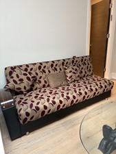 Sofa Bed Large Wooden  Double & Storage  82cmx36cm Quality Upholstery Italian