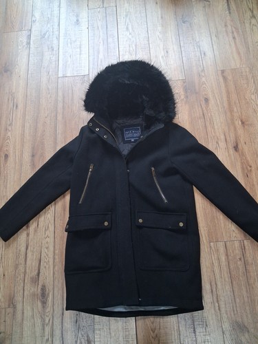 Jack wills black wool coat - black,