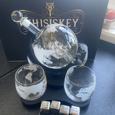 Whiskey Decanter Globe Ship &