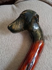 Carved Dogs Head Walking Stick /Walking Staff