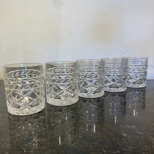 Cut crystal whisky tumblers - cut,