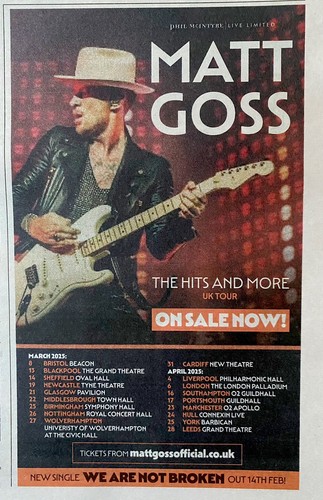 Matt goss bros live - matt, tour
