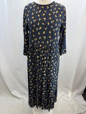 Luella Blue Yellow  Dress Midi Shift Size M VGC 