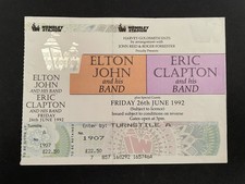 Elton John And Eric Clapton Ticket Wembley Stadium 1992