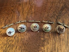 A set of 5 vintage dress studs with equestrian/ hunting motifs. 