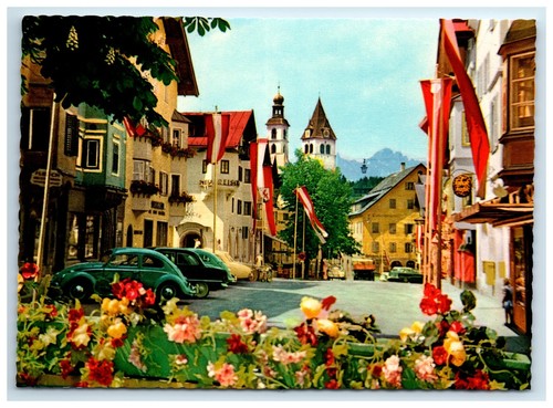 Postcard main street - postcard, kitzbuhel