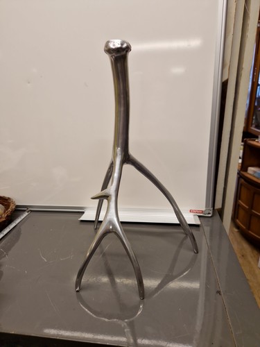 Silver stag antler candle - antler,