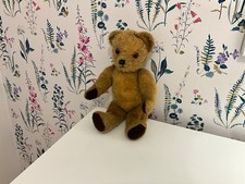 Vintage 1950s Fully Jointed Teddy Bear Growler Velveteen Paws 15" Tall