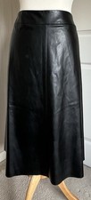 M&S Faux Leather A-Line Midi