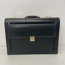 Vintage Masters London Black Leather Pilots Document Case Used 45 x 32 x 20cm