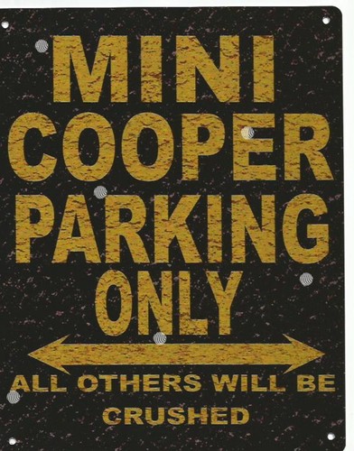Mini cooper parking metal - mini, sign