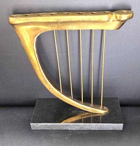Vintage hanukah menorah brass - vintage,