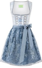 Stockerpoint Women's Dirndl Nanita Bavarian Dress Luxury 2 Piece Blue UK 6 BNWT