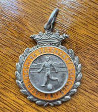 Vintage 1964 Silver & Gold Coloured Football Medal Fob Secondary School Award