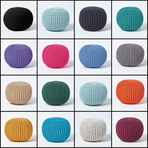 50cm large knitted - 50cm, pouffe