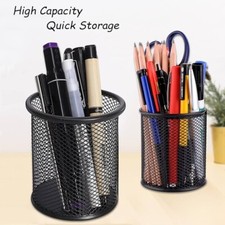 2 x Metal Pen Pot Ruler Pencil