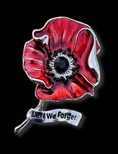 Flower pin enamel red - enamel,