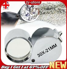 Jewellers Foldable Magnifying Eye Glass Loupe Loupe Diamond Silver Inspection UK