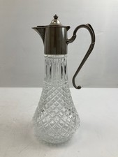 Vintage Silver Plated Glass Pitcher with Ornate Handle and Lid - Lot 7