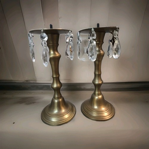 Pair brass spike - of,
