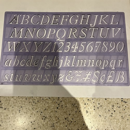 Stencil alphabet letters - -,