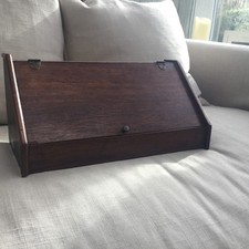 Antique Wooden Writing Box Made From A Grandfather Clock Wood In 1949