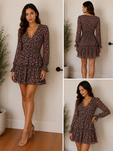 Zara floral mini dress - floral,