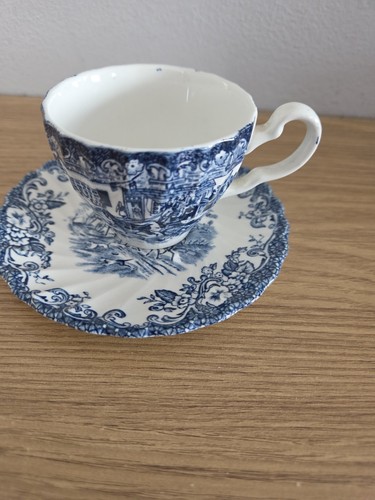 Vintage coaching scenes blue - coaching,