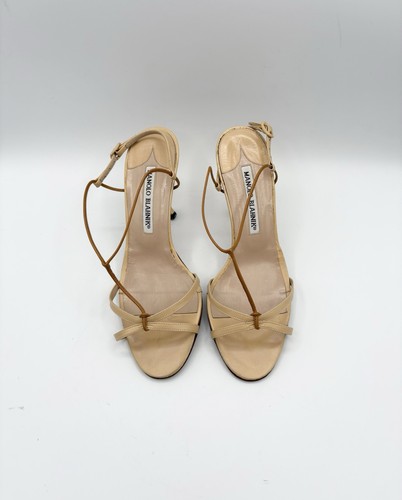 Manolo blahnik beige leather - manolo,